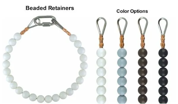 53 inch White Beaded Retainer