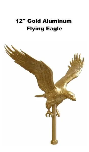 12 inch Gold Aluminum Flying Eagle