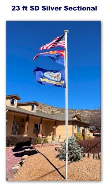 23 ft. 2.75 Dia. Super Duty Sectional Flagpole - Made In USA