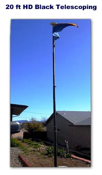 20 ft Black Heavy Duty Flagpole