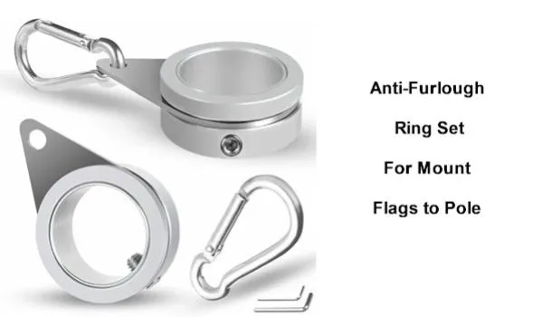 1.25 inch Flagpole Aluminum Anti Wrap Ring Set