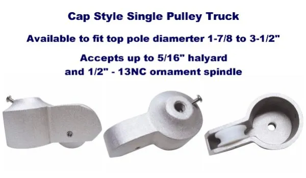 1-7/8 inch Diameter Silver Single Pulley Truck