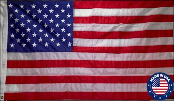 3x5 200 Denier Nylon Sewn American Flag - Made in USA