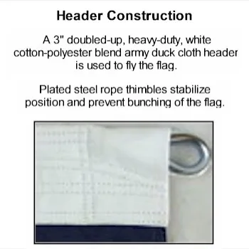 20x38 Flag Header Construction