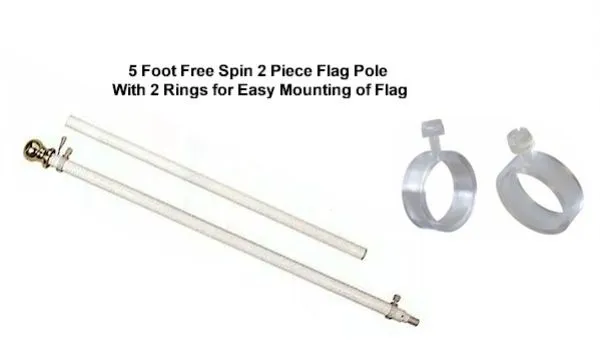 5 Foot Pole With Easy Flag Mount Rings