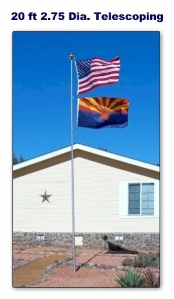 20-foot 2.75 Diameter Telescoping Heavy Duty Flagpole