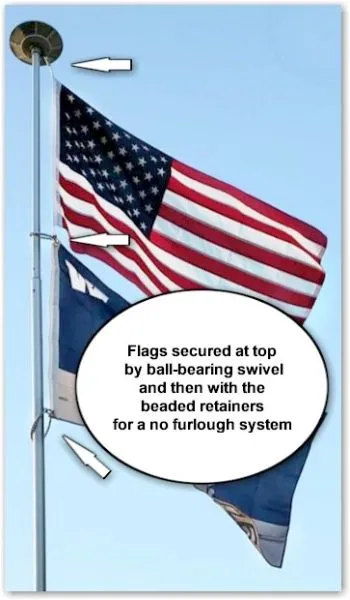 Beaded Retainers Secure Your Flags Squarely to Pole