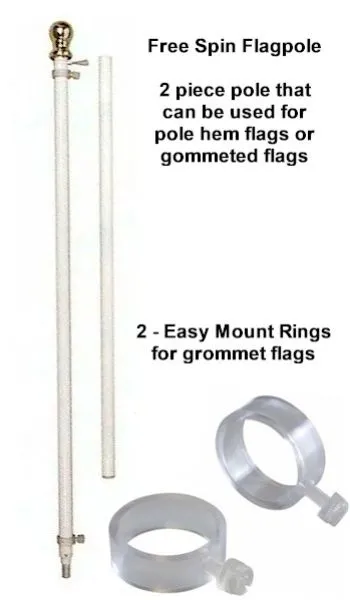 5' Aluminum Free Spin Flagpole Silver
