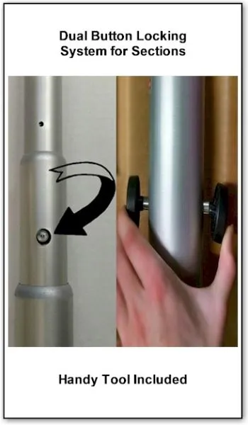 Sections Have Dual Button Locking System