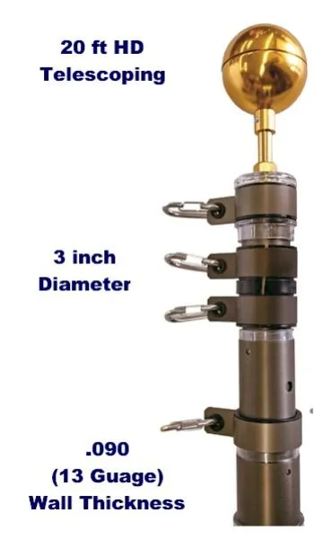 20 Foot HD Bronze Telescoping Flagpole